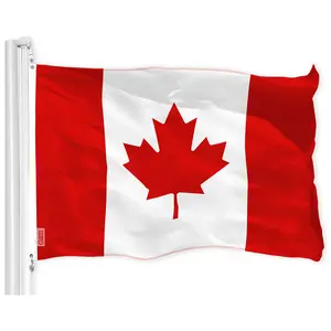 G128 - Canada (Canadian) Flag 3x5 FT Printed Brass Grommets 150D Polyester Indoor/Outdoor - Much Thicker More Durable Than 100D 75D Polyester