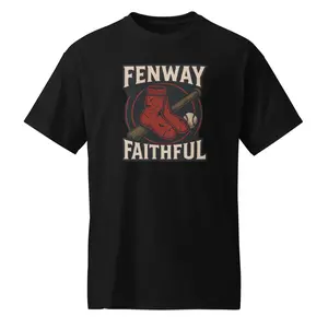 Fenway Faithful Menswear Tshirt Classic Fit DryBlend Moisture Management 50% Cotton 50% Polyester White Color Variant