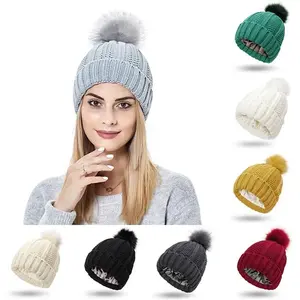 Cozy Women's Winter Beanie Hat - Satin Lined Slouchy Cable Knit with Pom Pom - Soft, Warm Snow Bonnet for Outdoor Sports, Skiing, Back to School