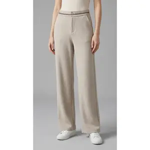 High Waist Wide Leg Woolen Pants - Elegant Winter Trousers
