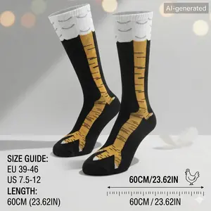 Unisex Funny Chicken Leg Socks Novelty Crazy Animal Claw Knee High Socks Gag Gift for Men & Women