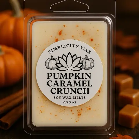 Pumpkin Caramel Crunch Soy Waxmelts-Scented-Fallvibes-Gift for her-Pumpkin everything-pumpkin spice candle- Decor Autumn Cozy Spooky Waxmelts Ornaments Decoration Perfume Aroma