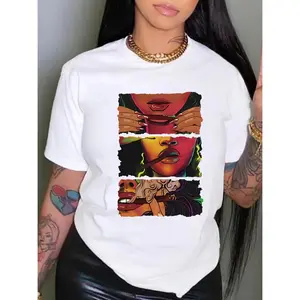 Comic Cool Pattern Print+ Short Sleeve+ Round Neck T-Shirt