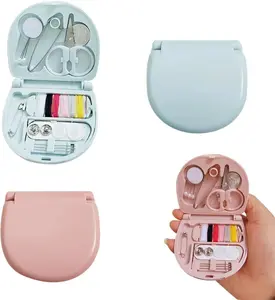 2 Pack Mini Travel Sewing Kit, Portable Travel Sewing Box Kit, Portable Heart-Shaped Box