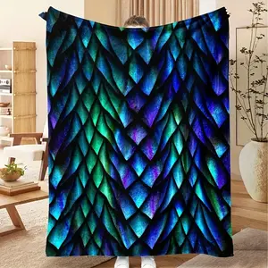 Velvet Blanket with Dragon Scale Design in Three Vibrant Colors Soft Warm and Comfortable for Sofas Beds Offices and Travel All Season Gift Ideal for Christmas Birthdays and Halloween summervibes