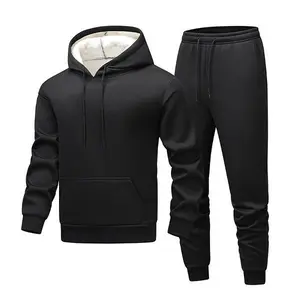 Men's Winter Two-Piece Fleece-Lined Warm Sports Set -- Sherpa Lining, Perfect for Everyday Wear and Cold Weather