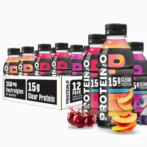 Protein2o Hydration Drink - 2-in-1 Liquid Clear Whey Protein Isolate and Electrolyte Drink - 15g Protein, Vitamins B5, B6 - Post-Workout Recovery - 16.9 Fl Oz - 12 Count Flavor Fusion Variety Pack