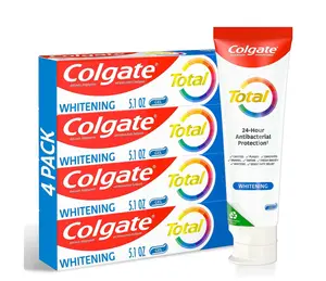 Colgate Total Toothpaste Gel, 10 Benefits, No Trade-Offs, Freshens Breath, Healthy Teeth and Provides Sensitivity Relief, Mint Flavor, 4 Pack, 5.1 Oz Tubes