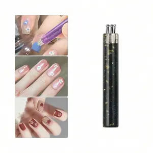 5 in 1 Nail Art Dotting Pen Tool Multi Head Dotting Pen Nail Painting Brush Acrylic Handle Multiple Colors One Stroke Petal Flower Pattern DIY Manicure Tool Polka Dot and Floral Design Multi Use