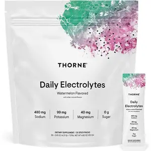 THORNE - Daily Electrolytes - Zero Sugar & Low-Calorie Electrolyte Powder Drink Mix - Flavors Derived from Natural Sources - NSF Certified for Sport - Watermelon - 30 Stick Packs