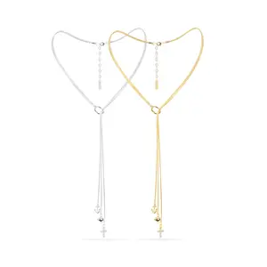 Trinity Necklace -Three Chains with Cross, Heart, and Anchor Charms