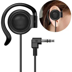 Wired Single Headphones 3.5mm Right-Side Earphone One Ear Ear-Hook Headphone for EXD-101 ATG-100T Wireless Tour Guide Receiver Radio Podcast Laptop MP3 Ear Bud (Right-Side Earphone)