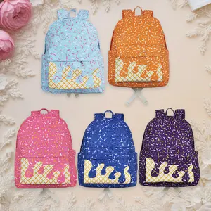 Kids School Bag Large Capacity Boy Girl Drip Sprinkles Backpack Zipper Back Bags