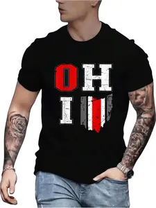 100% Cotton Vintage OHIO tee state of Ohio Map Women Men T-Shirt