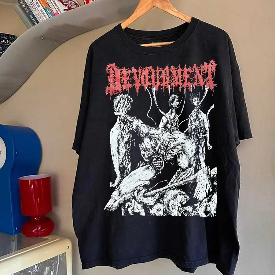 Devourment Vintage Music Graphic T-Shirt – Front Print Unisex Tee Available in S–5XL