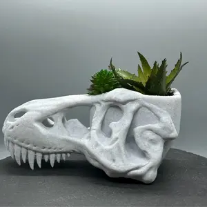 T-Rex Skull Planter - Unique Design for Plants, Versatile Use, 3D Printed