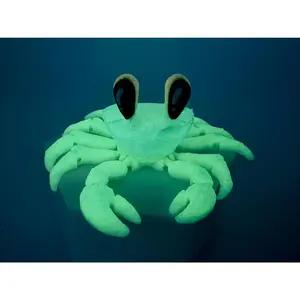 3D Printed Plastic Glowing Crab Figurine - Detailed Sculpt, Eye-Catching Claws, Glow-in-the-Dark Ornament, Halloween Light Decoration, Collectible Desk Accessory for Aesthetic Setups