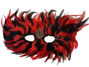 Red/Black Feather Mask