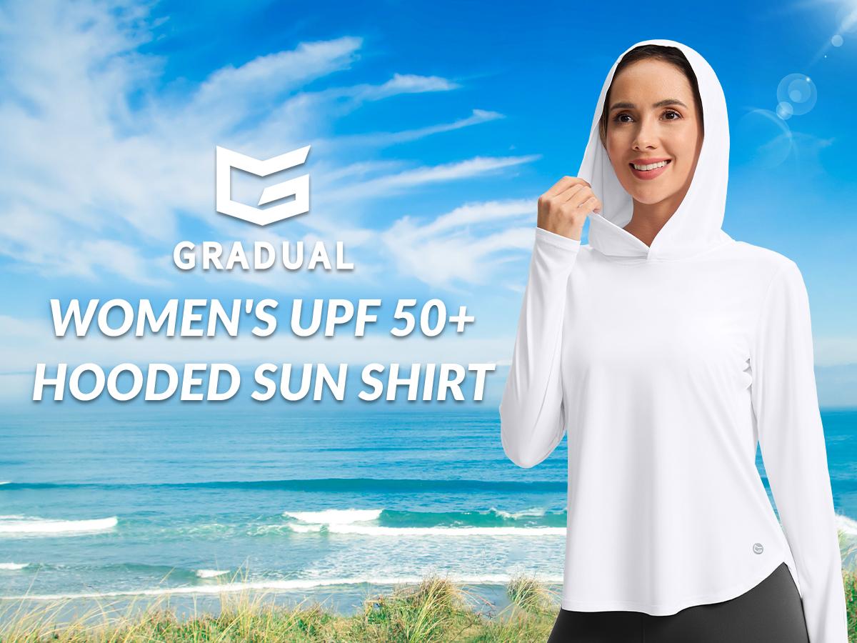 G Gradual Women's Sun Shirt with Hoodie Long Sleeve UPF 50+ Shirts Lightweight Hiking Fishing UV Protection Shirts for Women G Gradual Women's Sun Shirt with Hoodie Long Sleeve UPF 50+ Shirts Lightweight Hiking Fishing UV Protection Shirts for Women