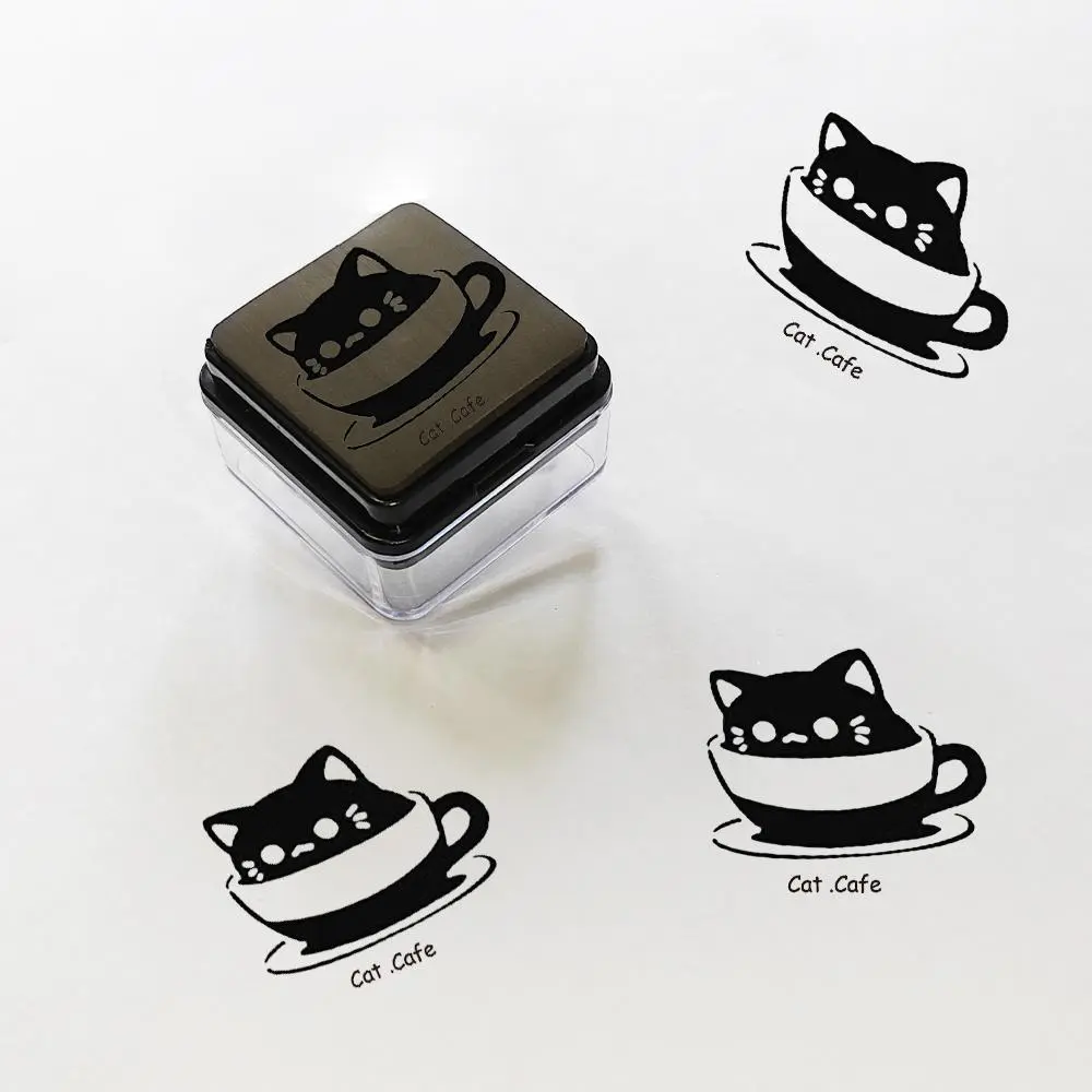 Cute Cat Pattern Stamp, 1 Count Clear Coffee Cup Stamp, Decorative Stamp for DIY Scrapbooking, Journaling, Gift Wrapping