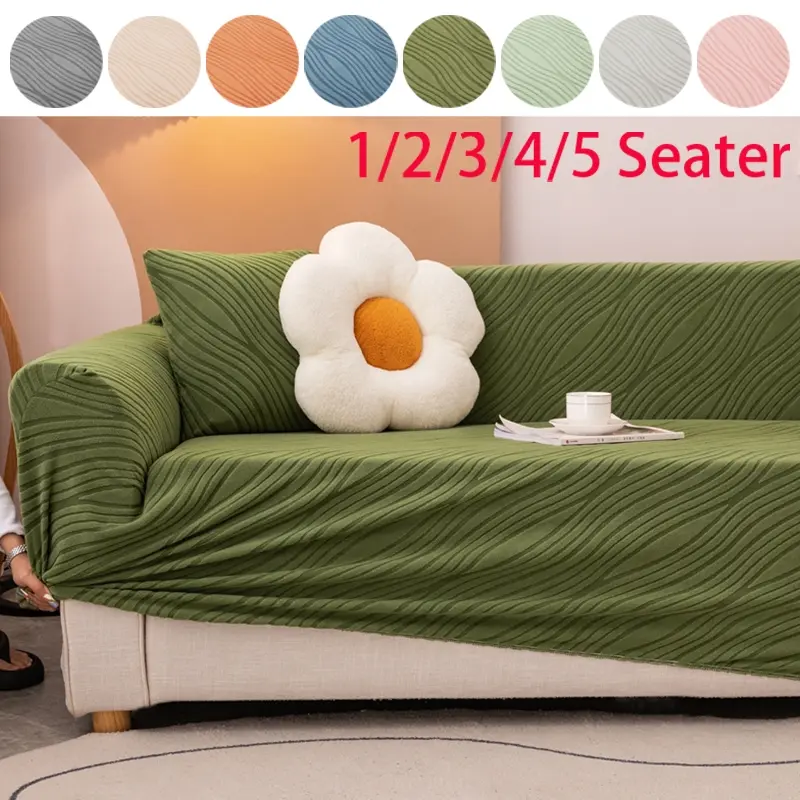 High Elasticity Sofa Cover, Waterproof Dustproof Pet Scratch Protection, Wave Pattern Sofa Protector, Durable Furniture Guard, Stretch Couch Cover, Couch Covers For Sofa, Washable Couch Covers