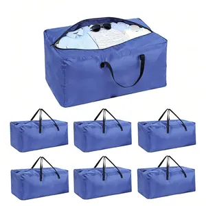 6-Pack Extra Large Heavy Duty Moving Bags with Strong Zipper & Carrying Handles, Sturdy Durable Waterproof Clothes Storage Bags Totes Closet Organiser Packing Storing Moving Supplies for College Dorm, Travel, and Home Organization, Navy #DealsForYouDays