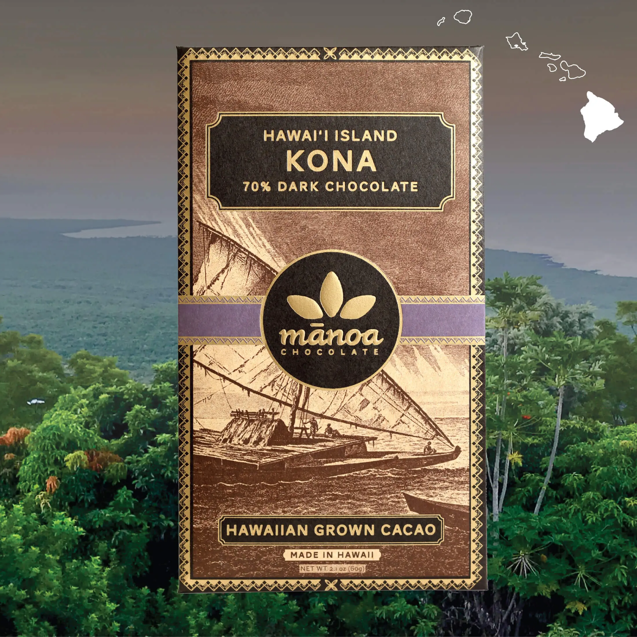 Kona Hawai'i Island Chocolate Bar 70%