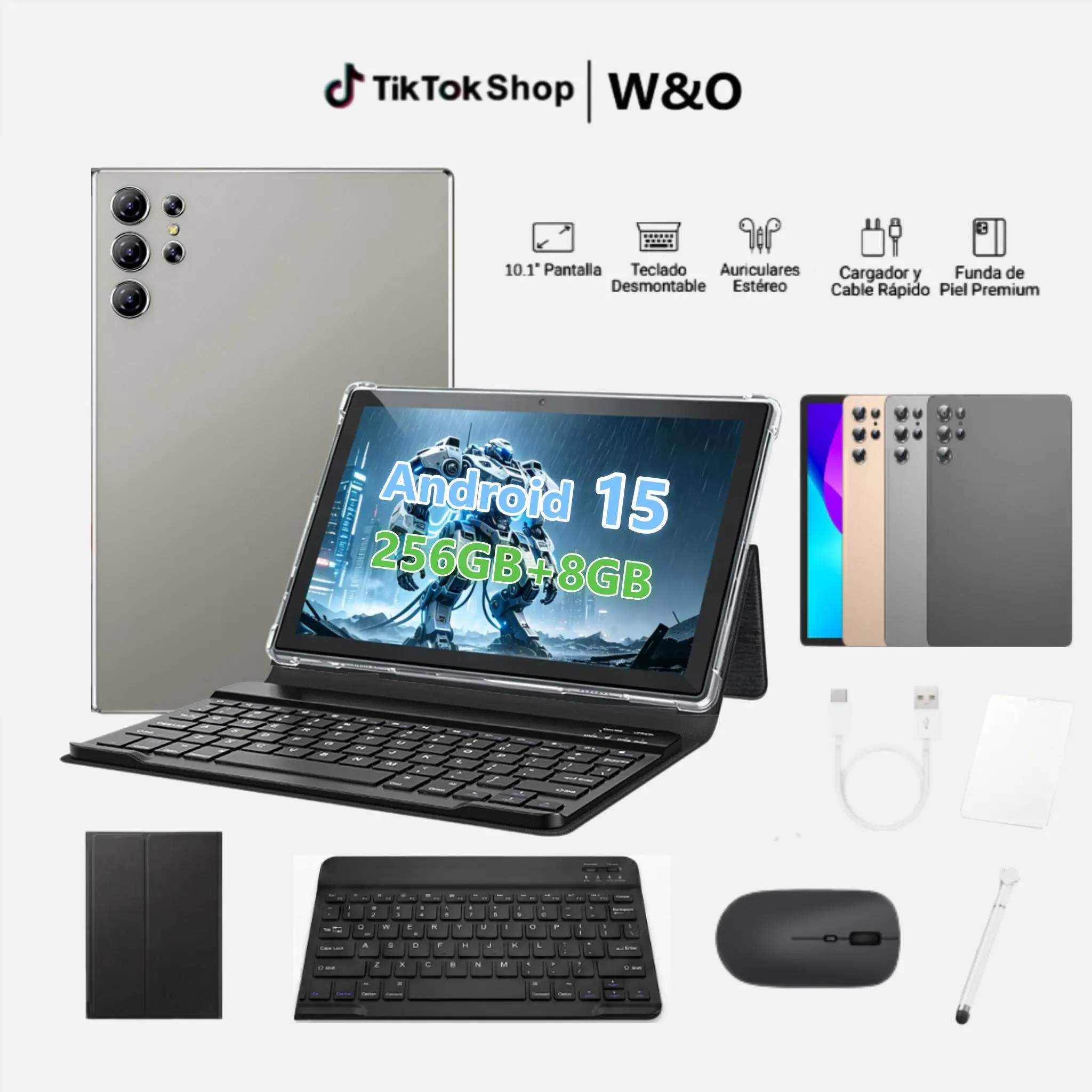 10.1" Android 15 Tablet – Smooth Performance | Octa-Core | 12GB+256GB | HD Screen | 10000mAh | 5G WiFi | Accessories Included