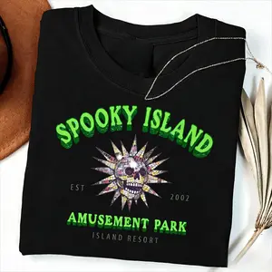 Vintage Spooky Island T-Shirt, Disco Skull 【100% cotton】 Tee, 90s Retro Halloween Movie Shirt, Halloween Gift