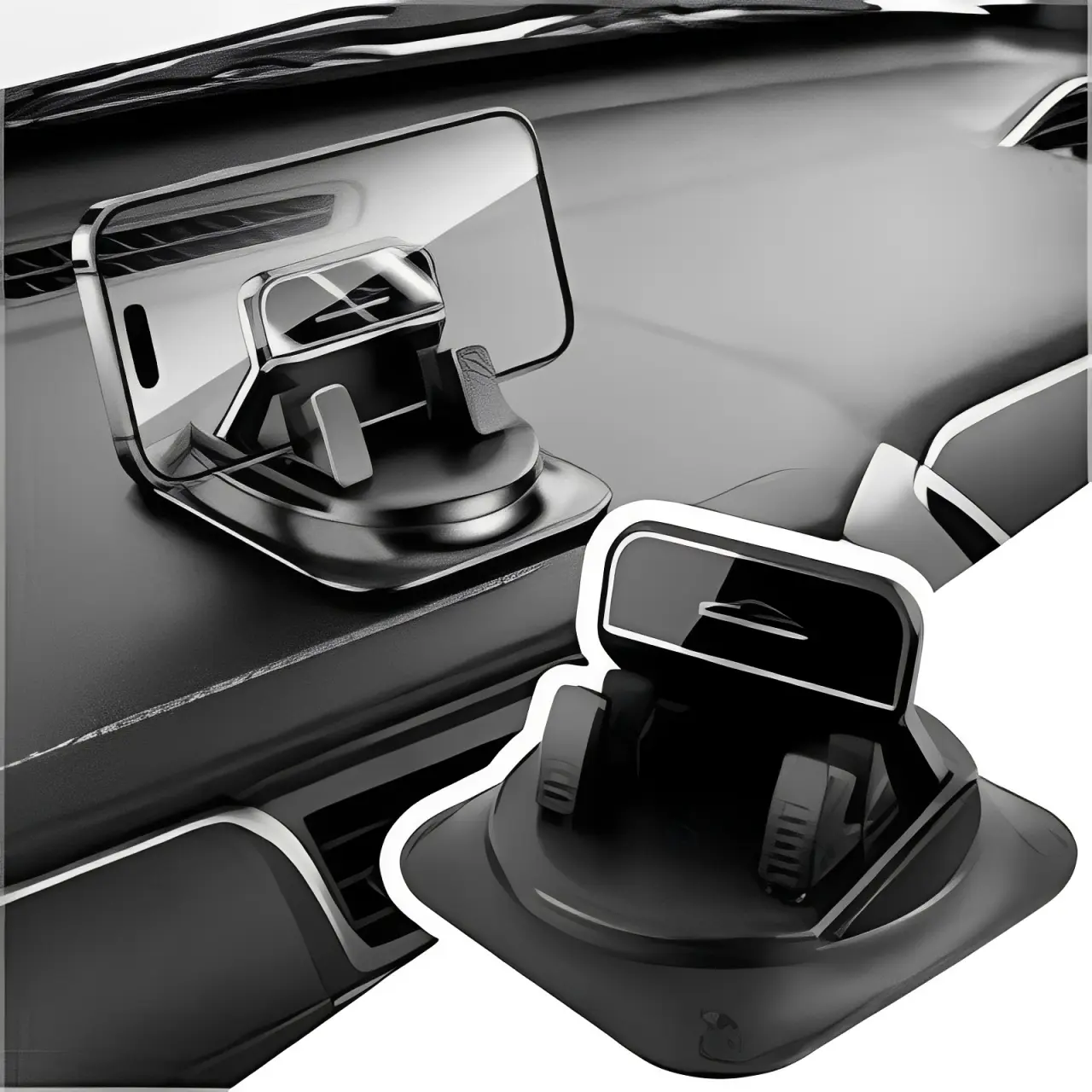 Car phone holder 360 degree rotation, suitablefor car navigation in-car dashboard, horizontaland vertica screen adjustment angle,slip mobile phone holdersuitable for iPhone and Android