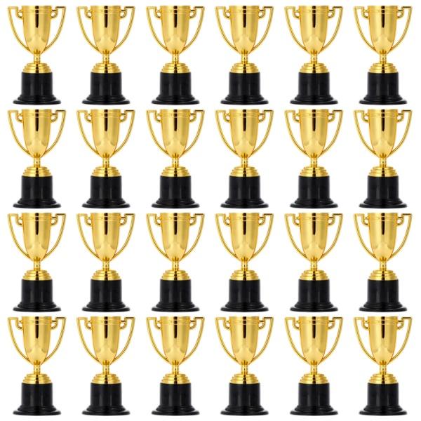 24 Pack Mini Trophies for Kids Awards,Plastic Gold Award Trophy Cups,Golden Award Trophy Cups Set,Gold Participation Trophys Cup for Party Favors,Rewards,Props,Sports,Competitions