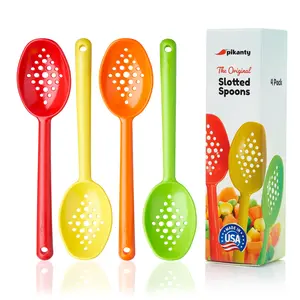 7" Small Slotted Spoons for serving and easy drainage of liquids | Made in USA