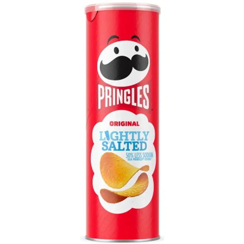 Pringles Lightly Salted Potato Crisps Canister Bundle - 7 Count, 5.5oz Each, Low Sodium, Cholesterol-Free, Dehydrated Potatoes, Crisps & Puffed Snacks, Party Snacks for Watch Party, Lunch Box Treats, All Ages, Salty & Savory
