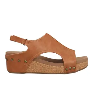 Corkys Womens Volta Ii Studded Slingback Casual Sandals Casual Mid Heel 2-3" - Brown