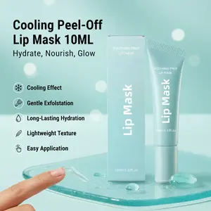 Peel-Off Soothing Prep Lip Mask, Cooling Peel Off Lip Mask, Gentle Exfoliator for Lips, Hygienic & Easy Application, Lightweight Texture Delivers Long-Lasting Hydration And Deep Nourishment.10ml/0.33 fl.oz
