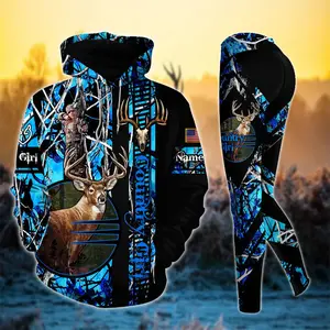 Premium Deer Hunting Skull Pattern Country Girl Personalized 3D Style 7 Hoodie & Leggings Set – Custom Women’s Hunting Outfit and Gift Idea