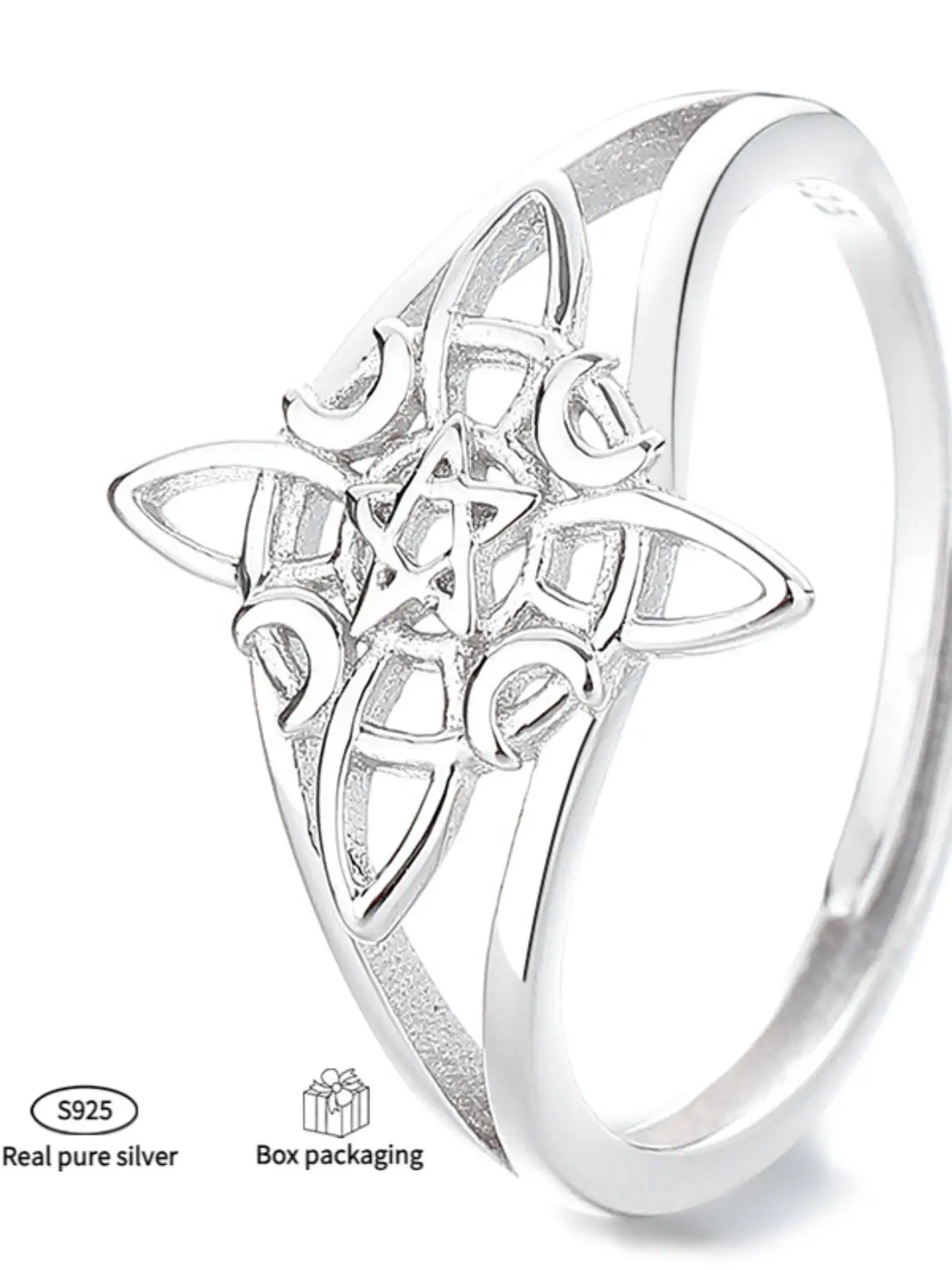 S925 Sterling Silver Hollow Out Design Ring, Fashion Jewelry for Party, Daily Clothing Decor, Trendy All-match & Exquisite Jewelry for Birthday Gift