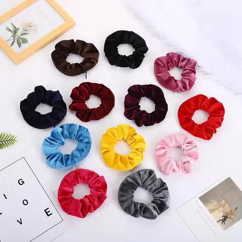 Unisex Velvet Elastic Hair Ties - Fashionable Accessory for Human Hair Wig Decoration
