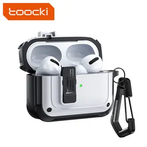 Toocki Anti-Drop Earphone Case for AirPods Pro 2 2023 2022 & 2019 One-Press Auto Open Full Coverage Shockproof Drop-Resistant PC+TPU Water Proof Chargeable Audio Protective Case