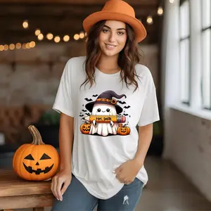 Personalized Halloween teacher shirts with cute ghost shirts teachers name custom Halloween shirt with bats and pumpkins trick or treat top
