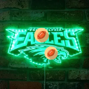 Eagle Sport Bar Football Man Cave Neon RGB Edge Lit LED Sign Wall Decor