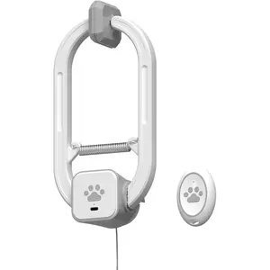 Rechargeable Electric  Teaser with Remote  Interactive Door Clip  for Cats, 2 Motion Modes (360 Spin & Irregular Jumping),  Auto   for Exercise & Fun (Gray)