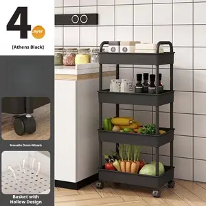 Multi-Functional Storage Rack, Mobile Cart, Multi-Layer Organizer, Snack and Fruit Storage Shelf, Space-Saving Furniture
