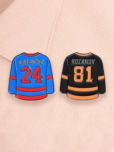 2pcs/set Hockey Player Jersey Enamel Pins Blue 24 Hollander Black 81 Number Rozanov TV Drama Peripheral Bl Fans Alloy Brooches Lapel Backpack Clothing Decor Badge Fashion Jewelry Accessories Gifts for Friends