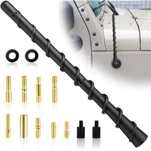 7-Inch Black Spiral Car Antenna, Flexible Waterproof Rubber Antenna for AM/FM Radio, Screw-On Exterior Upgrade for Cars, Trucks & SUVs