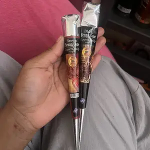 Henna Cream, Temporary Henna Tattoo Cream, Water-Resistant, Lasting Skin Art, Liquid Form, No Alcohol or Aerosol, Henna Cones