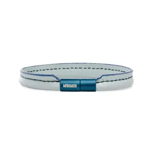 Light Blue Spring Bracelet in Genuine Italian Leather