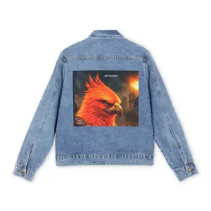 Denim Jacket, Mlphoenix Design, Men's Outerwear, Cool Fashion Statement, Gift for Him, Trendy Streetwear, Unique Style, Customizable Jacket