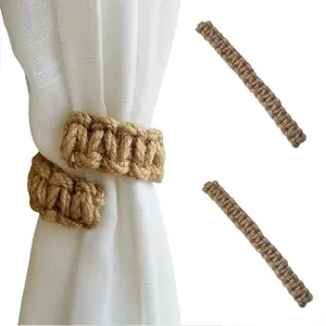 Solid Color Braided Curtain Tieback, 2/4 Counts Handmade Curtain Holdback, Window Curtain Accessories for Home Living Room Bedroom