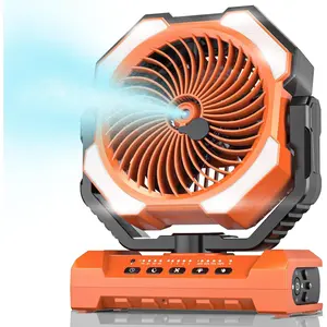 Misting Fan Portable with 250ml Water Tank, 24000mAh Rechargeable Cooling Fans for Outside, Outdoor Water Misters with 2 Mist Modes, Remote Control Camping Fan with Timer for Beach, Patios, Tents